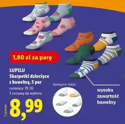Lidl LUPILU Skarpetki dziecięce z bawełną, 5 par oferta