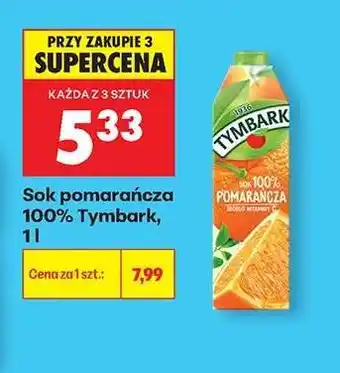 Biedronka Sok pomarańcza 100% Tymbark, 1 l oferta