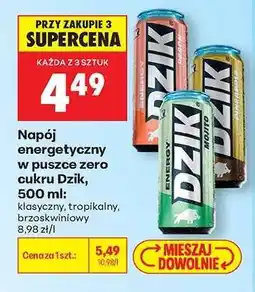 Biedronka Napój energetyczny w puszce zero cukru Dzik, 500 ml oferta