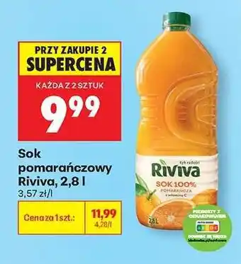 Biedronka Sok pomarańczowy Riviva, 2,8 l oferta