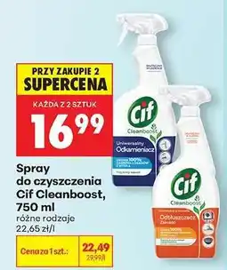 Biedronka Spray do czyszczenia Cif Cleanboost 750 ml oferta