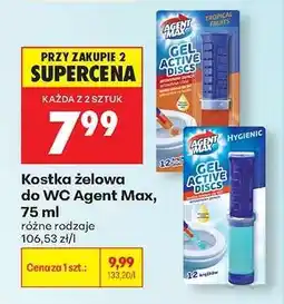 Biedronka Kostka żelowa do WC Agent Max, 75 ml oferta