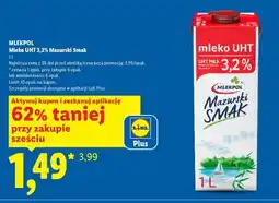 Lidl MLEKPOL Mleko UHT 3,2% Mazurski Smak oferta