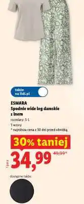 Lidl ESMARA Spodnie wide leg damskie z lnem oferta