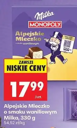 Biedronka Alpejskie Mleczko o smaku waniliowym Milka 330 g oferta