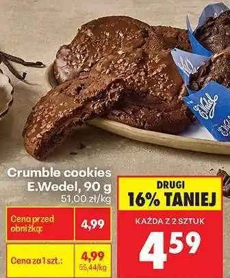 Biedronka Crumble cookies E.Wedel, 90 g oferta