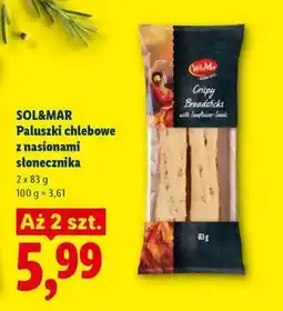 Lidl SOL&MAR Paluszki chlebowe z nasionami słonecznika oferta