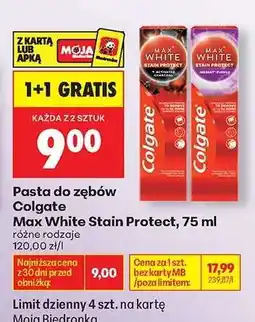 Biedronka Colgate Max White Stain Protect, 75 ml oferta