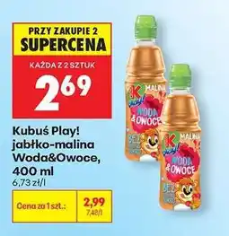 Biedronka Kubuś Play! jabłko-malina Woda&Owoce, 400 ml oferta