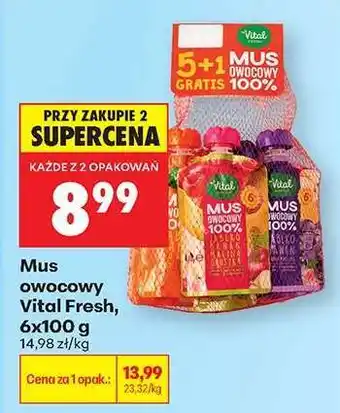 Biedronka Mus owocowy Vital Fresh, 6x100 g oferta