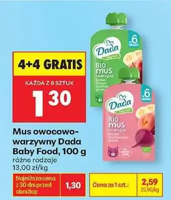 Biedronka Mus owocowo warzywny Dada Baby Food 100 g oferta