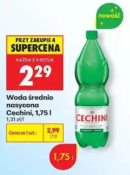 Biedronka Woda średnio nasycona Cechini, 1,75 l oferta