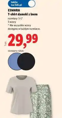Lidl ESMARA T-shirt damski z lnem oferta