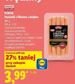 Lidl PIKOK Parówki z filetem z indyka oferta