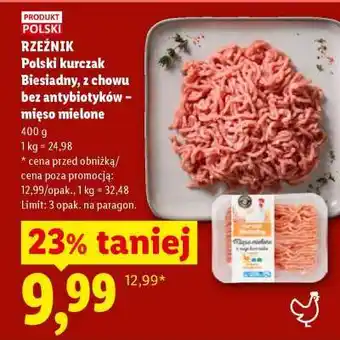 Lidl Polski kurczak Biesiadny, z chowu bez antybiotyków – mięso mielone oferta