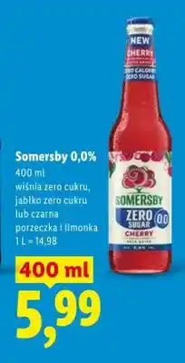 Lidl Piwo bezalkoholowe Somersby 0,0% wiśnia zero cukru oferta