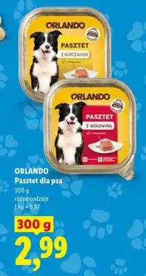 Lidl Pasztet dla psa z wołowiną Orlando oferta