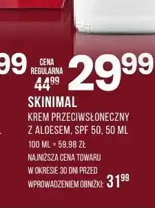 Drogerie Natura Krem przeciwsłoneczny z aloesem SPF 50 Skinimal oferta