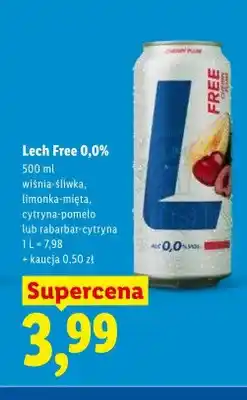 Lidl Piwo bezalkoholowe Lech Free 0,0% limonka-mięta oferta