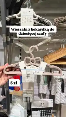 Pepco Wieszaki z kokardką do dziecięcej szafy pepco HOME 5-pak oferta