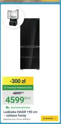 ERLI Lodówka HAIER 190cm szklane fronty oferta