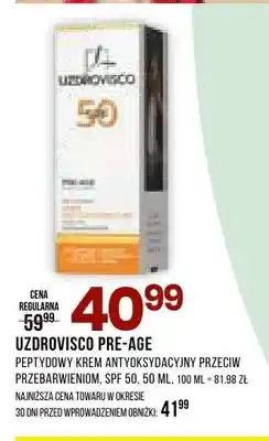 Drogerie Natura Peptydowy krem antyoksydacyjny przeciw przebarwieniom SPF 50 Uzdrovisco Pre-Age oferta