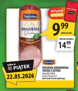 Arhelan Kiełbasa Krakowska Sucha z szynki Tarczyński oferta
