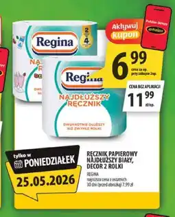 Arhelan Ręcznik papierowy Najdłuższy Biały Regina 2-pak oferta