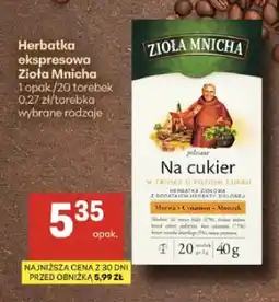 Delikatesy Centrum Herbatka ekspresowa Zioła Mnicha Na cukier oferta