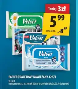 Arhelan Papier toaletowy nawilżany Velvet Junior 42szt oferta