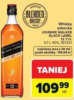 Carrefour Johnnie Walker Black Label 12 y.o. Whisky szkocka oferta