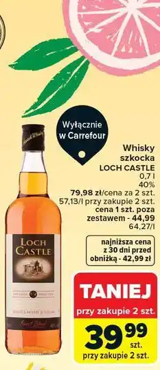 Carrefour Loch castle Whisky szkocka oferta
