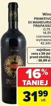 Carrefour Piccini Wino Primitivo di Manduria Frapasso oferta