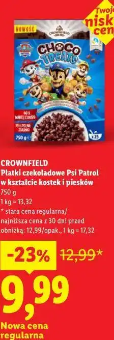 Lidl Płatki czekoladowe Psi Patrol w kształcie kostek i piesków Crownfield oferta