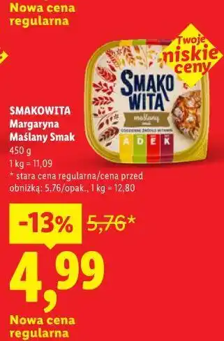 Lidl Margaryna Maślany Smak SMAKOWITA oferta