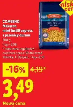 Lidl Makaron mini fusilli express z pszenicy durum oferta