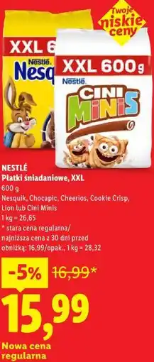 Lidl Płatki śniadaniowe, XXL Nestlé oferta