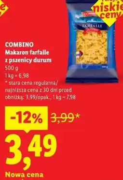 Lidl Makaron farfalle z pszenicy durum oferta