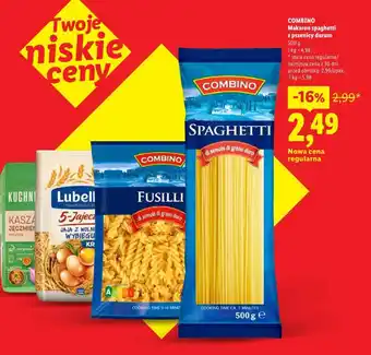 Lidl Makaron spaghetti z pszenicy durum COMBINO oferta