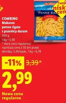Lidl Makaron penne rigate z pszenicy durum oferta