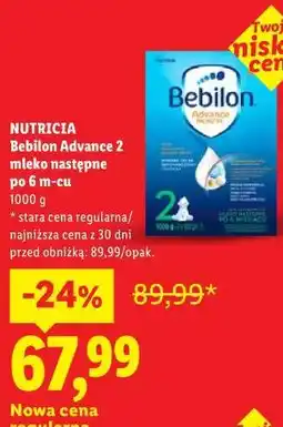 Lidl NUTRICIA Bebilon Advance 2 mleko następne po 6 m-cu oferta