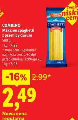 Lidl Makaron spaghetti z pszenicy durum oferta