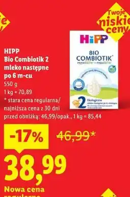 Lidl HIPP Bio Combiotik 2 mleko następne po 6 m-cu oferta