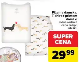 Carrefour Piżama damska, T-shirt z printem damski oferta