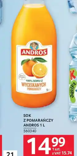 Selgros Andros Sok 100% z wyciskanych pomarańczy oferta