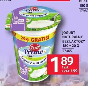 Selgros Jogurt naturalny bez laktozy Zott Primo oferta