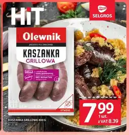 Selgros Kaszanka grillowa Olewnik oferta