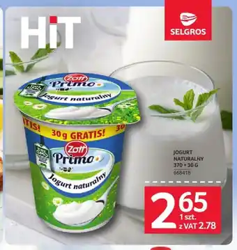 Selgros Jogurt naturalny Zott Primo oferta