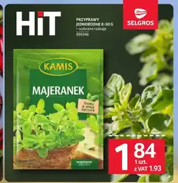 Selgros Przyprawa jednorodna Majeranek 8-30g Kamis oferta