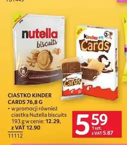 Selgros Ciastko Kinder Cards oferta